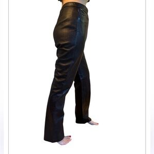 Holt Renfrew real leather high waisted pants